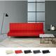 Canapé convertible 2 places clic-clac en similicuir inclinable design moderne Elly Couleur: Rouge