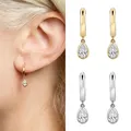 CRMYA-Boucles d'oreilles pendantes remplies d'or et d'argent pour femmes Big CZ Boucles d'oreilles