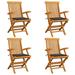 vidaXL Patio Chairs with Taupe Cushions 4 pcs Solid Teak Wood - 21.6" x 23.6" x 35"