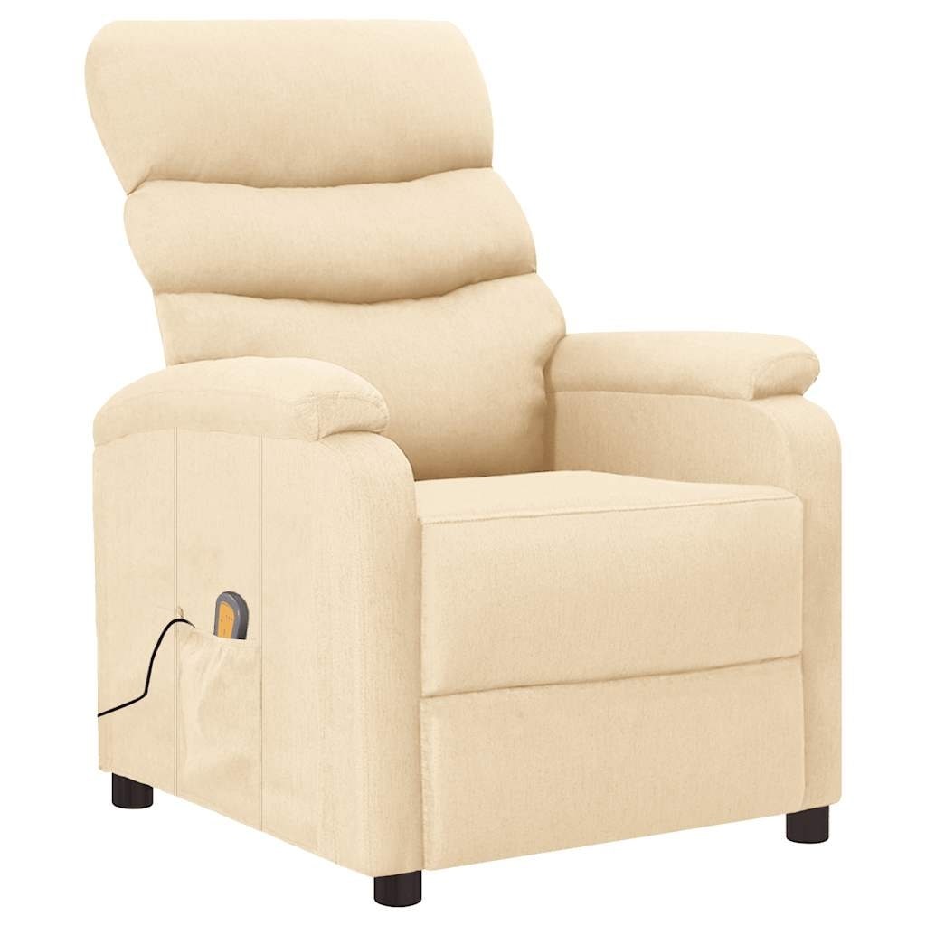vidaXL Massage Recliner Cream Fabric