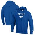 Men's Champion Royal SMU Mustangs Reverse Weave Fleece Pullover Hoodie