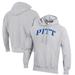 Men's Champion Heathered Gray Pitt Panthers Reverse Weave Fleece Pullover Hoodie