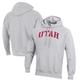 Men's Champion Heathered Gray Utah Utes Reverse Weave Fleece Pullover Hoodie