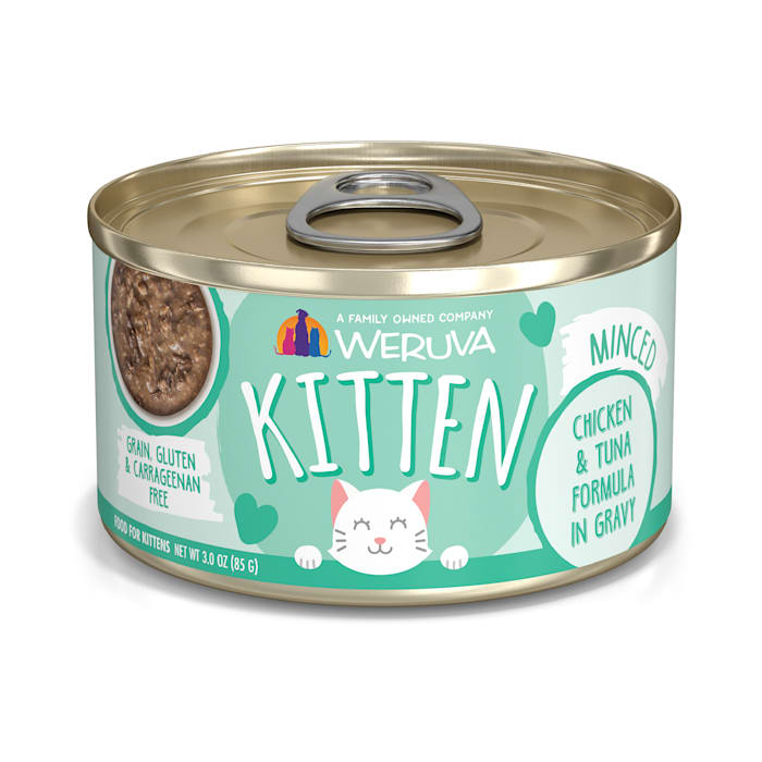 Weruva Kitten Minced Chicken & Tuna Formula in Gravy Wet Cat Food, 3 oz., Case of 12