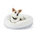 Snooze Fest Cuddler Dog Bed, 20" L X 20" W X 6" H, Zig Zag, Small, White