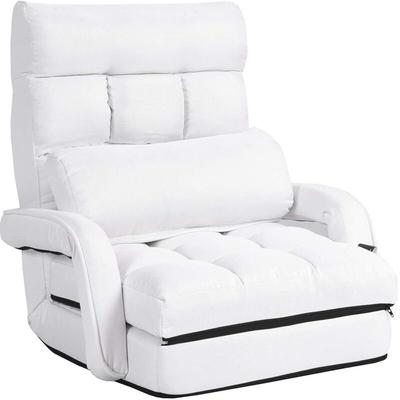 Costway - Klappsofa verstellbar, Liegebett mit Armlehnen und Kissen, klappbar, gepolstert, für Image