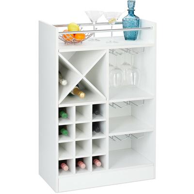 Relaxdays - Weinregal mit Glashalter, 22 Flaschen, freistehend, Wein und Sekt, Hausbar HxBxT: 96 x Image