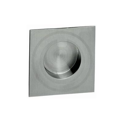 Einlassmuschel Muschelgriff Edelstahl matt gebürstet Griffmuschel Schiebetürgriff 59mm x 59mm Image