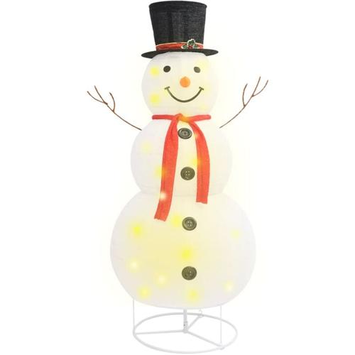 LED-Schneemann Weihnachtsfigur Luxus-Stoff 180 cm Vidaxl