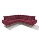 DOMO. Collection Rosario Ecksofa, Polsterecke mit Nackenfunktion und Holzkranz, L-Form Eckcouch, 245x245x81 cm, Polstergarnitur in bordeaux rot