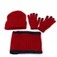 Ensemble de gants et écharpe unisexes en coton pour hommes et femmes chapeau monochrome hiver 3