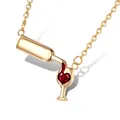 Collier pendentif Love Wine pour femme colliers de la présidence cubique contre-indiqué bijoux