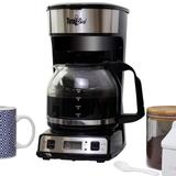 Total Chef Programmable 12-Cup Coffee Maker with Filter Black,Silver