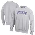 Men's Champion Heathered Gray Wisconsin-Stevens Point Pointers Reverse Weave Fleece Crewneck Sweatshirt