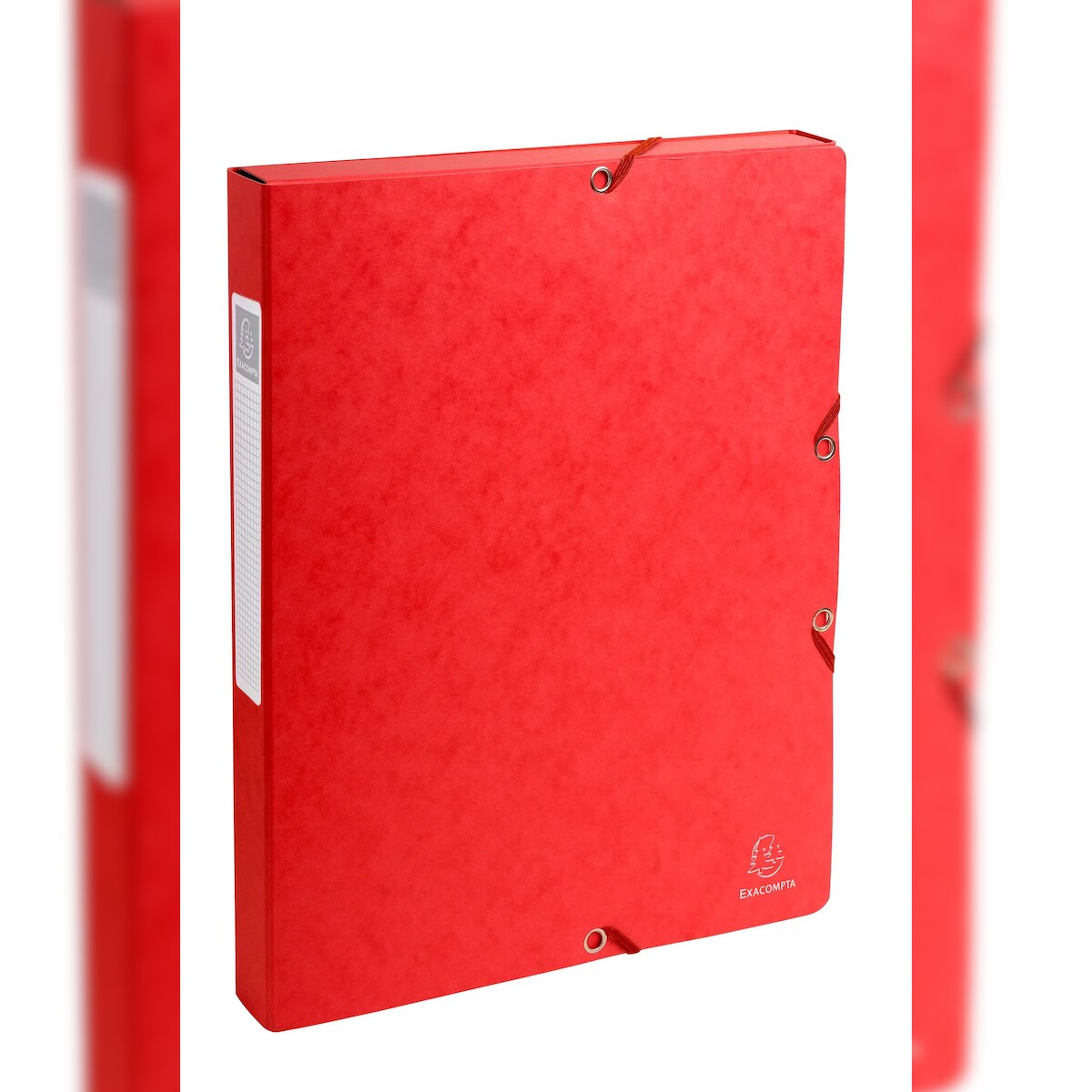 Exacompta 50305E 8x Archivbox aus Colorspan-Karton 600g, Rückenbreite 25mm mit Etikett, 25x33cm für DIN A4 - Rot Image