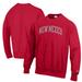 Men's Champion Cherry New Mexico Lobos Reverse Weave Fleece Crewneck Sweatshirt