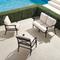 Carlisle 3-pc. Loveseat Set in Onyx Aluminum - Standard, Rumor Snow with Logic Bone Piping - Frontgate