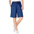 Plus Size Women's Sport Knit Short by Woman Within in Heather Navy (Size 1X)