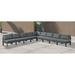 Ebern Designs Azaira 150" Wide Outdoor Symmetrical Patio Sectional w/ Cushions Metal in Gray/Brown | 34 H x 150 W x 150 D in | Wayfair