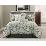 thomasville at home Gray/Cream Cotton 4 Piece Comforter Set Polyester/Polyfill/Cotton in White | Queen Duvet Cover + 2 Queen Shams | Wayfair