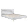 Acme Tufted Low Profile Platform Bed Upholstered/Revolution Performance Fabrics®/Metal & Upholstered/Metal in Gray/White | Wayfair BD00565Q