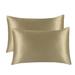 Everly Quinn Pillowcase Silky Soft Pillow Case Pair Satin Pillow Sham Protector Polyester in Brown | 20 H x 30 W in | Wayfair