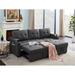 Gray/Brown Reclining Sectional - Latitude Run® Mishaela Fabric Sleeper Sectional w/ USB Charging In Light Gray Polyester | Wayfair