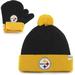 Toddler '47 Black/Gold Pittsburgh Steelers Bam Cuffed Knit Hat with Pom and Mittens Set