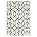 "Leick Home 594473 Rixelle Soft Shag Geo Modern Rug Ivory/Charcoal Living Room Bedroom Area Rug Rectangle 5'3"" x 7'7"" - Leick Furniture 594473"