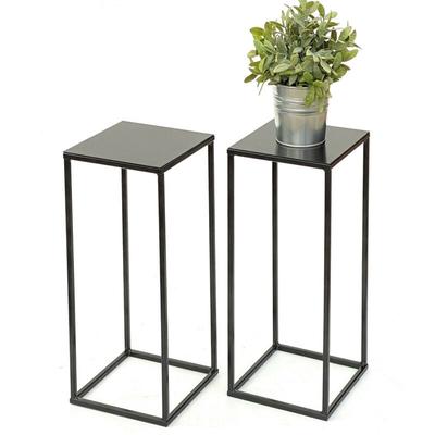 2x Dandibo Blumenhocker Metall Schwarz Eckig 62,5 cm Blumenständer Beistelltisch 434 Blumensäule