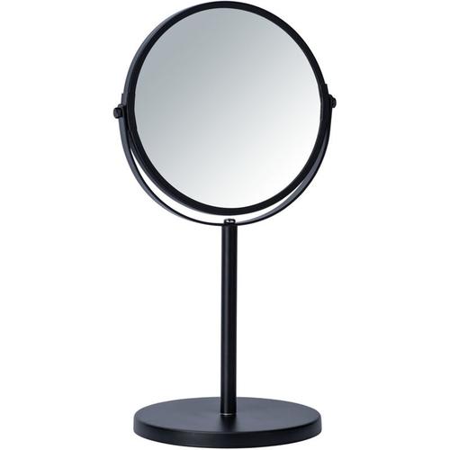 Kosmetik-Standspiegel Assisi ø 17 cm Schwarz, Schwarz, Stahl schwarz - schwarz - Wenko