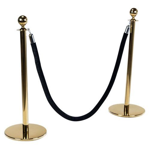 Poteau Laiton Avec Corde Noire - Manutan Expert