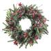 Artificial Mixed Frosted Pine Cone Twig Berry & Pine Christmas Wreath 22in - Frosted Green - 22" L x 22" W x 4" DP