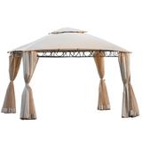 Outdoor Double Tiered Grill Canopy,BBQ Gazebo Tent with UV Protection