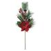 The Holiday Aisle® Mixed Poinsettia Crystal Frosted Ice Berry Pine Cone Stem Plastic/Fabric in Red | 28 H x 8 W x 4 D in | Wayfair