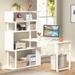 Latitude Run® Rotating L Shaped Desk w/ Bookshelf Wood in White | 29.92 H x 47.24 W x 19.68 D in | Wayfair 1C0888E55F9C49ADA5348A76F61A570A