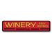 Lizton Sign Shop, Inc Winery Aluminum Sign Metal in Gray/Red/Yellow | 4 H x 18 W x 0.04 D in | Wayfair 1435-A418