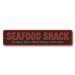 Lizton Sign Shop, Inc World Famous Seafood Shack Custom Aluminum Sign Metal in Black/Gray/Red | 6 H x 24 W x 0.06 D in | Wayfair 1340-A624