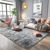 Gray 70.86 x 2.5 in Area Rug - Everly Quinn Gennine Handmade Shag Faux Sheepskin Area Rug/Faux Fur | 70.86 W x 2.5 D in | Wayfair