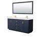 Wyndham Collection Miranda 72 Inch Double Bathroom Vanity In White, White Carrara Marble Countertop, Undermount Square Sinks, Matte Black Trim | Wayfair