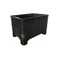 Pack Services - Bins in hpde pcr, 4 piedi, 100 x 63,5 x 64,5 cm, 300 Lt - Nero