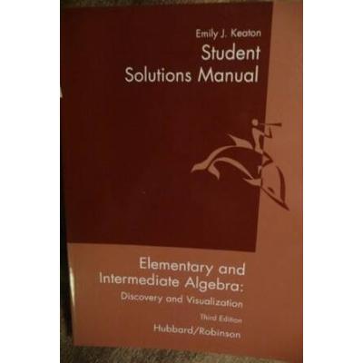 Student Solutions Manual to accompany Elementary A...