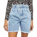 Free People Shorts | Free People Venice Culotte High-Waisted Jean Shorts Light Blue Size 24, $108 Nwt | Color: Blue | Size: 24