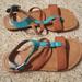 Jessica Simpson Shoes | Jessica Simpson - Turquoise & Brown Sandals - Sz 6 | Color: Blue/Brown | Size: 6
