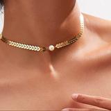 Free People Jewelry | 14k Gold Plated Necklace Fish Layer | Color: Gold | Size: Os