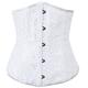 Alivila.Y Fashion Sexy Vintage Flower Tapestry Underbust Corset Bustier 2686 with G-String-White-L/Bust:34-36inch Waist:28-30inch