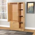 Better Home Products Symphony Wardrobe Armoire Closet with Two Drawers in Maple - Better Home Products NW337-Beech