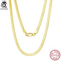 ORSA jewelry – collier à chaîne serpent plate en argent 925 3mm de largeur chaîne à chevrons plate