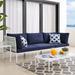 Harmony Sunbrella Basket Weave Outdoor Patio Aluminum Sofa by Modway Metal/Rust - Resistant Metal/Sunbrella® Fabric Included in Gray | Wayfair