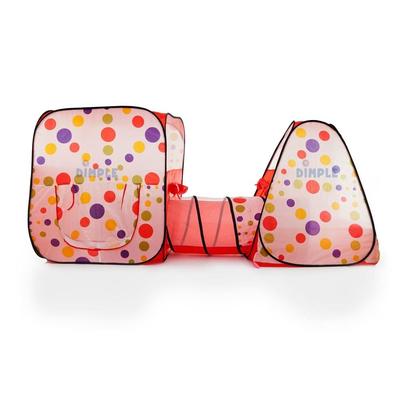 Dimple Polka Dot Double Pop-up Play Tent Clubhouse with Tunnel